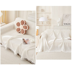 180*180CM Light Brown Premium Polyester Sofa Throw Blanket, 180x180 cm, Multi-Seasonal Use, Sofa Protector