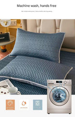 Mint Blue Cooling latex texture Pillowcase Set - Latex Feeling, Solid Color, 48x74cm (Pair)