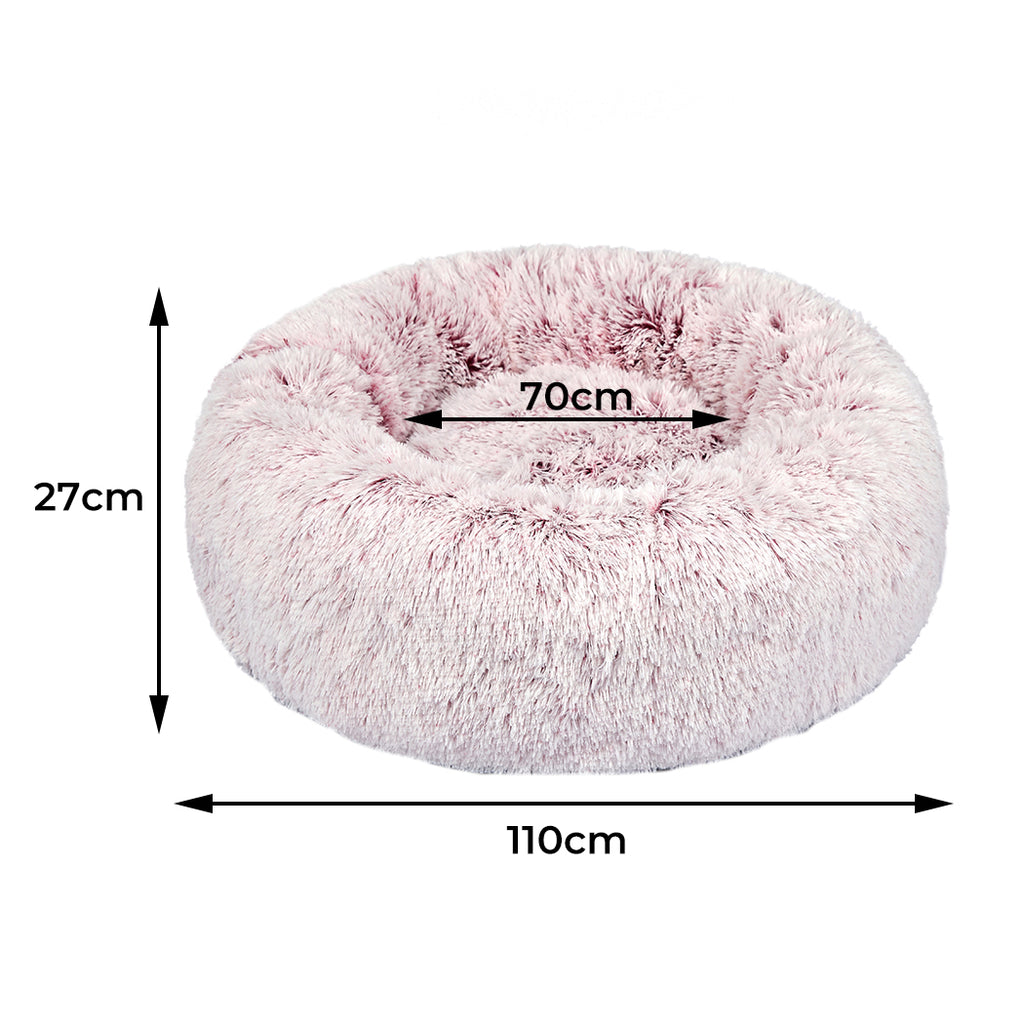 PaWz Pet Bed Cat Dog Donut Nest Calming XL Pink X-Large-1954802520543072258