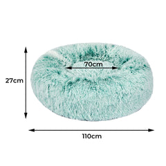 PaWz Pet Bed Cat Dog Donut Nest Calming XL Teal X-Large-1954802520891199490