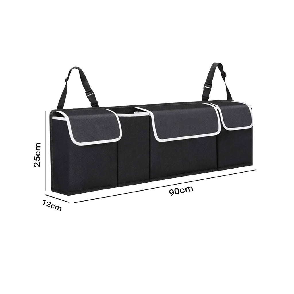 SOGA 2X Oxford Cloth Car Storage Trunk Organiser Backseat Multi-Purpose Interior Accessories Black