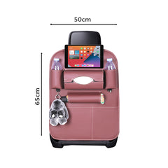 SOGA Leather Car Back Seat Storage Bag Multi-Pocket Organizer Backseat and iPad Mini Holder Coffee