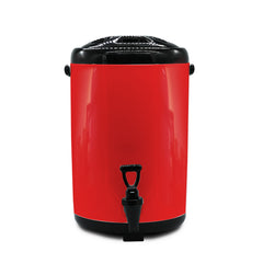 SOGA 18L Stainless Steel Insulated Milk Tea Barrel Hot and Cold Beverage Dispenser Container with Faucet Red