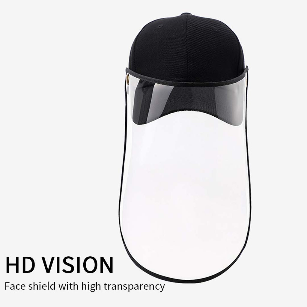 Outdoor Protection Hat Anti-Fog Pollution Dust Saliva Protective Cap Full Face HD Shield Cover Adult Black