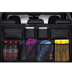 SOGA High Quality Leather Car Rear Back Seat Storage Bag Organizer Interior Accessories Black