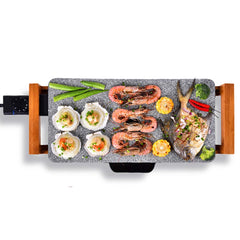 SOGA Electric Ceramic BBQ Grill Non-stick Surface Hot Plate for Indoor & Outdoor Stone