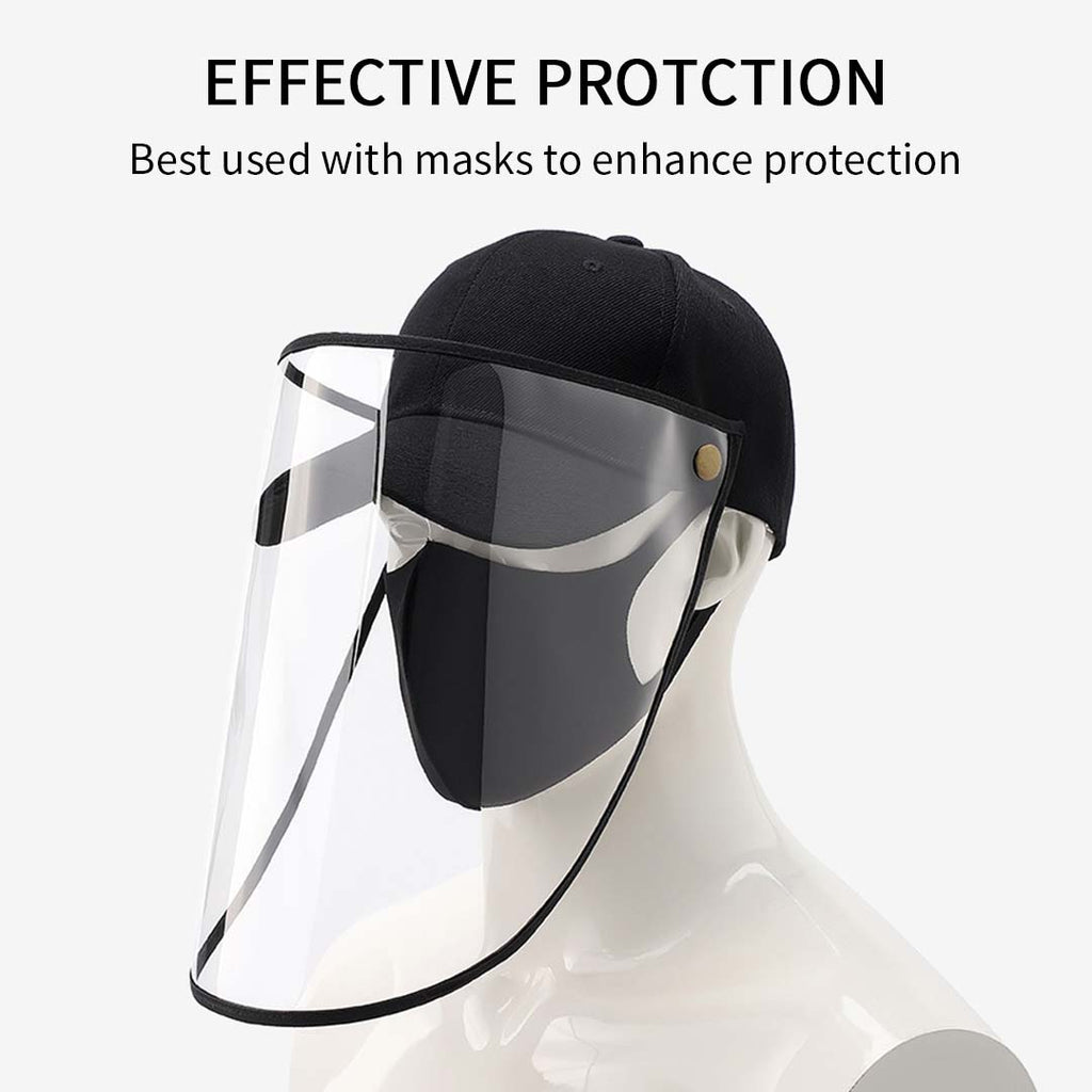 4X Outdoor Protection Hat Anti-Fog Pollution Dust Saliva Protective Cap Full Face HD Shield Cover Kids Black