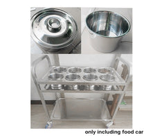 SOGA 2 Tier Stainless Steel 8 Compartment Kitchen Seasoning Car Service Trolley Condiment Holder Cart Spice Bowl