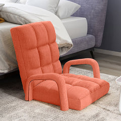 SOGA 4X Foldable Lounge Cushion Adjustable Floor Lazy Recliner Chair with Armrest Orange