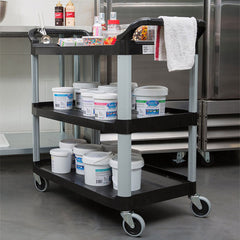 SOGA 2X 3 Tier 83.5x43x95cm Food Trolley Food Waste Cart Food Utility Mechanic Kitchen Small