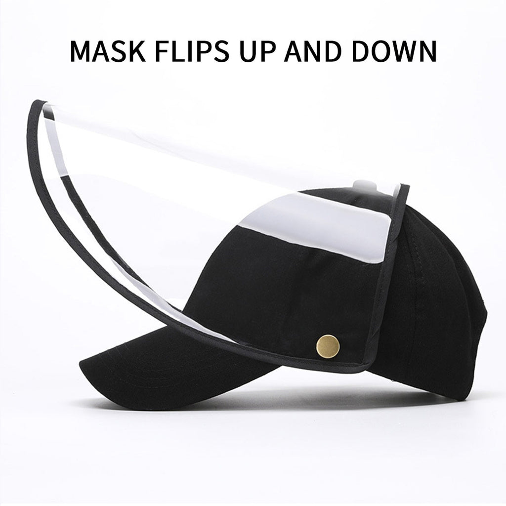 2X Outdoor Protection Hat Anti-Fog Pollution Dust Saliva Protective Cap Full Face HD Shield Cover Adult Black