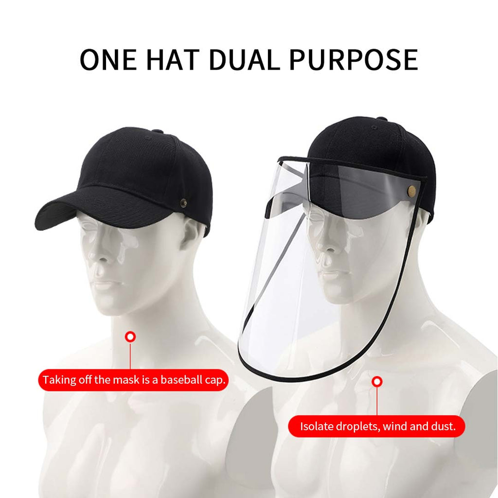 2X Outdoor Protection Hat Anti-Fog Pollution Dust Saliva Protective Cap Full Face HD Shield Cover Kids Black