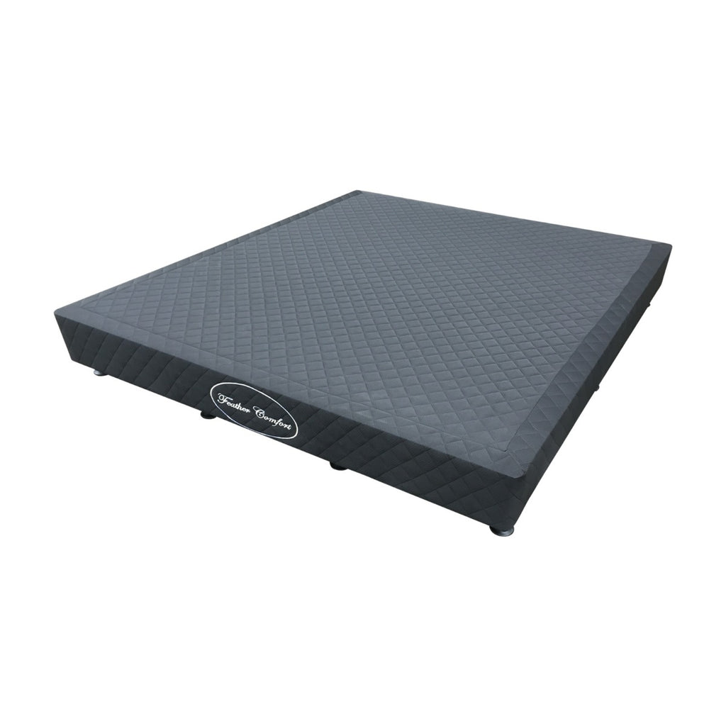 Mattress Base Ensemble Queen Size Solid Wooden Slat in Black with Removable Cover