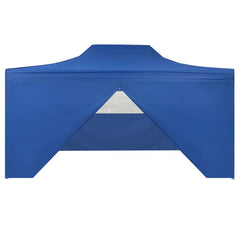 Foldable Tent Pop-Up with 4 Side Walls 3x4.5 m Blue