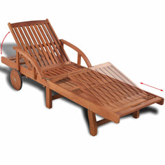 Sunlounger Solid Acacia Wood 200x68x83 cm