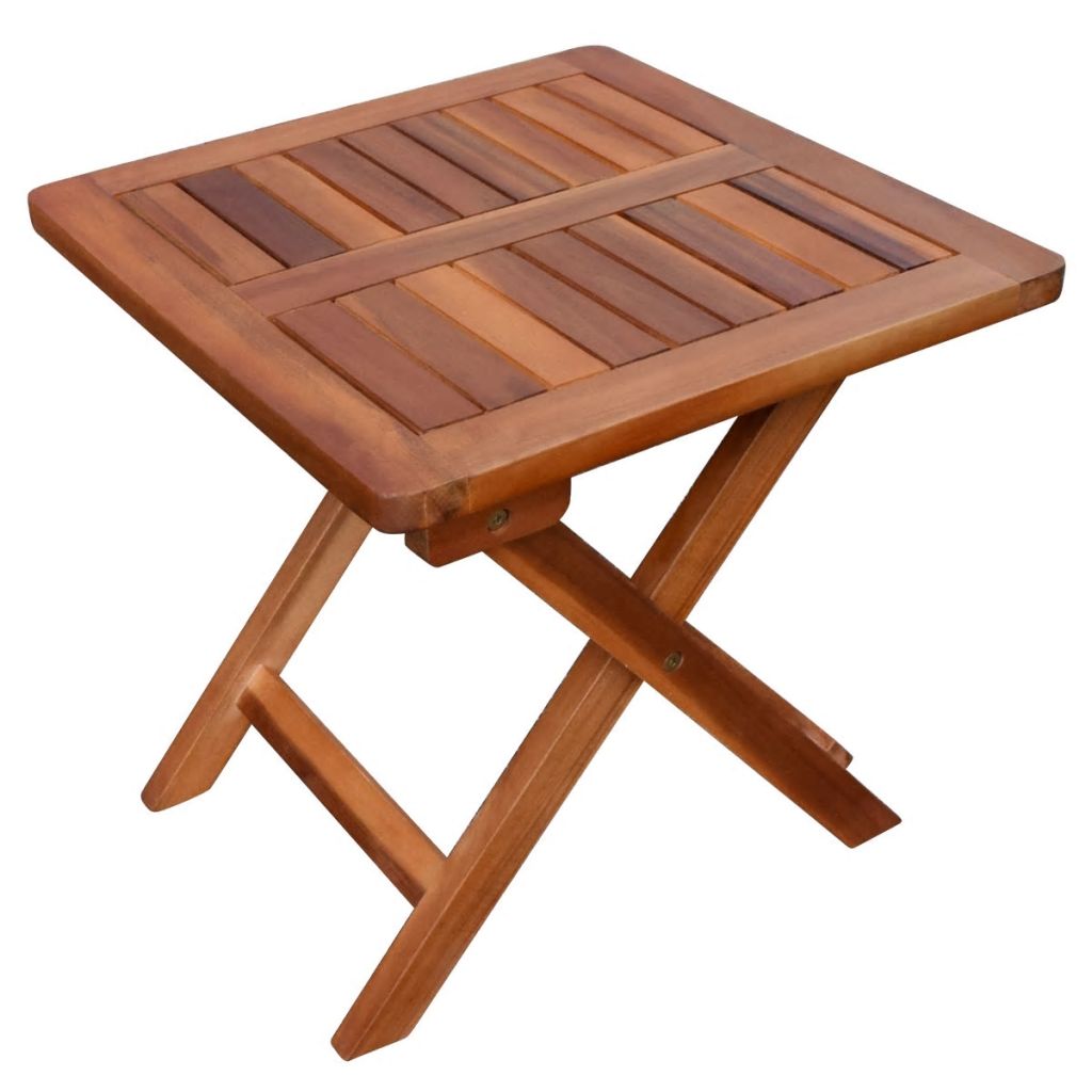 Sunlounger and Table Set Solid Acacia Wood Brown
