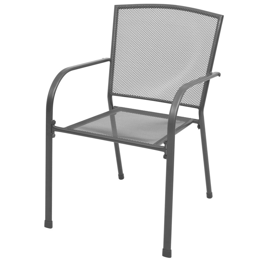 Outdoor Stacking Dining Chairs 2 pcs Steel Mesh