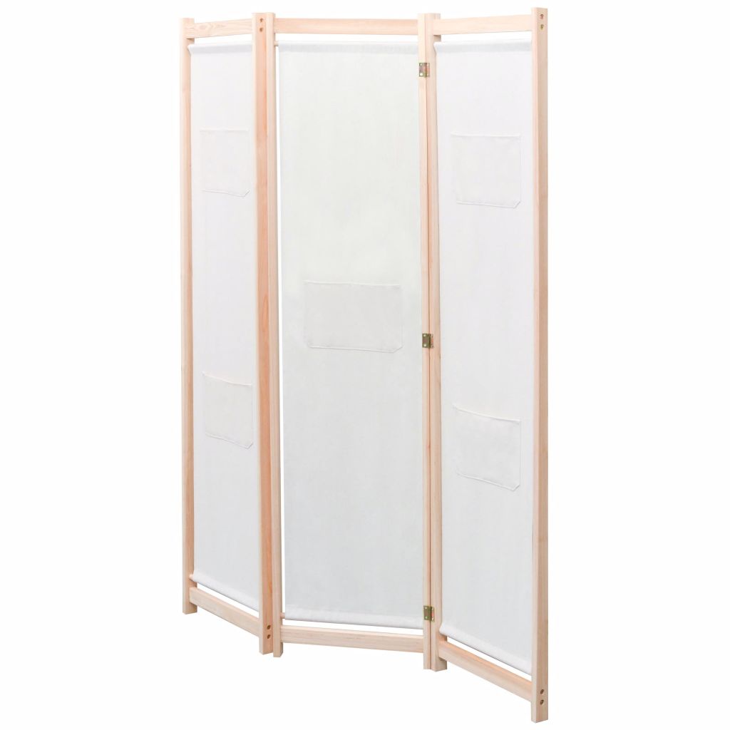 3-Panel Room Divider Solid Pine Wood 120x170 cm