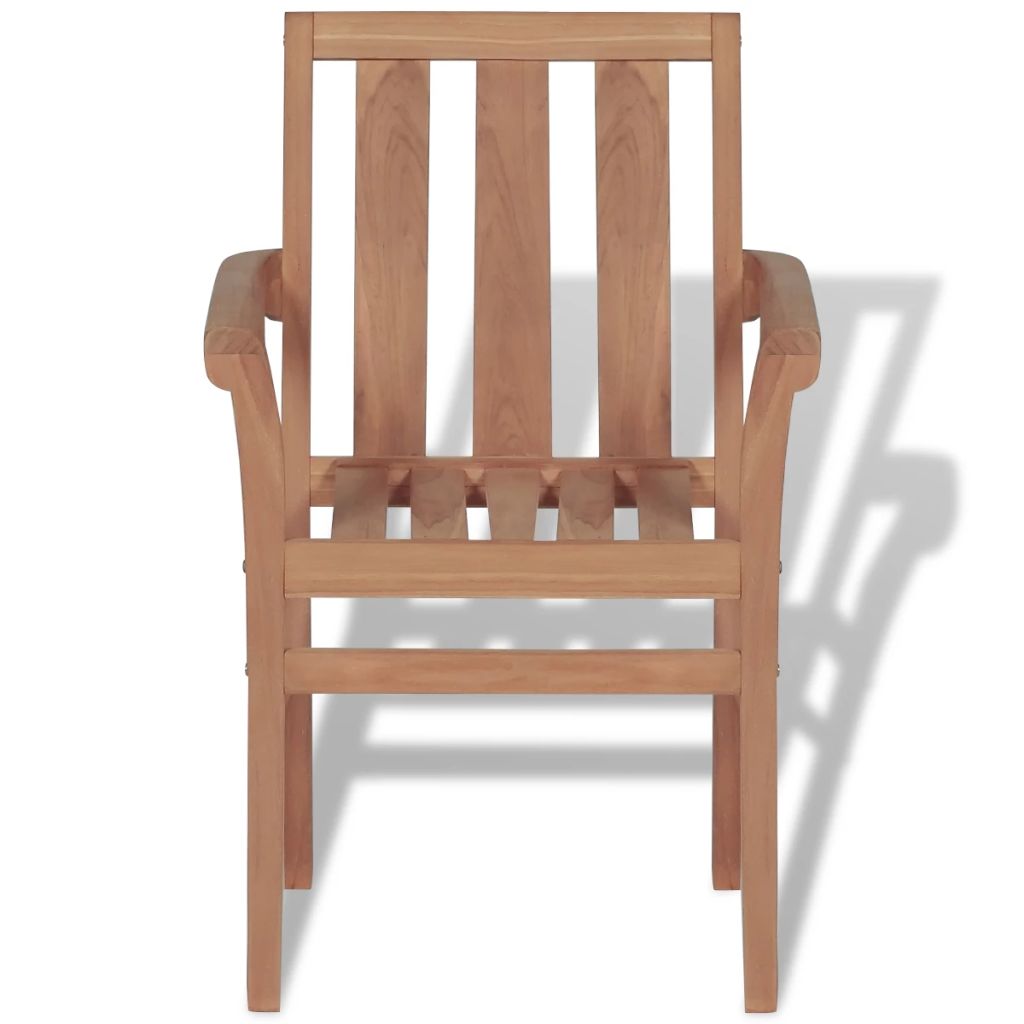 Outdoor Stackable Chairs 2 pcs Solid Teak