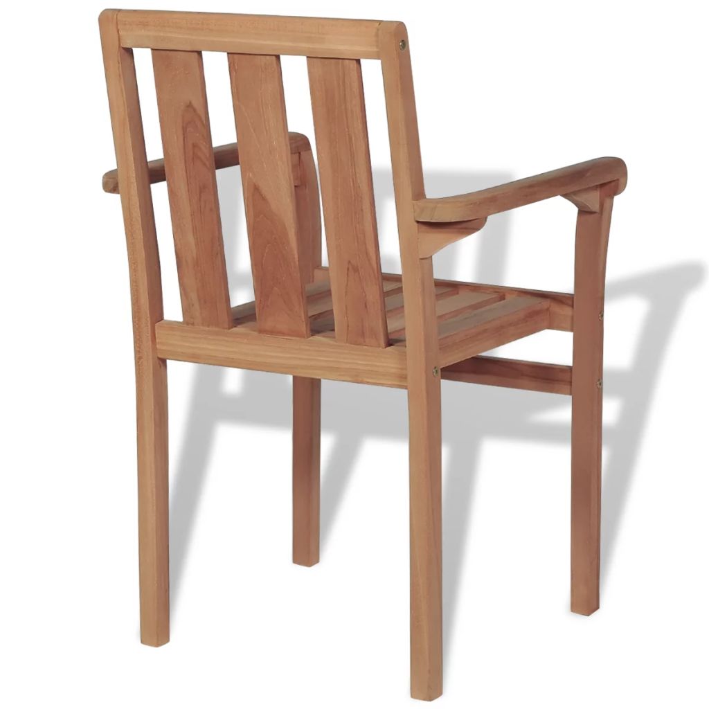 Outdoor Stackable Chairs 2 pcs Solid Teak