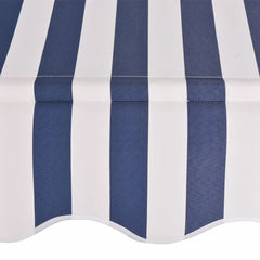 Manual Retractable Awning 300 cm Blue and White Stripes