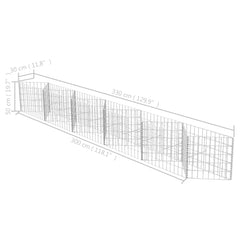 Gabion Basket/Planter/Raised Vegetable Bed Steel 330x30x50 cm