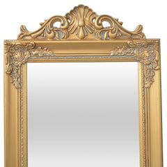 Free-Standing Mirror Baroque Style 160x40 cm Gold