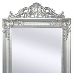 Free-Standing Mirror Baroque Style 160x40 cm Silver