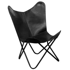 Butterfly Chair Real Leather Black