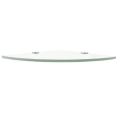 Corner Shelf with Chrome Supports Glass Clear 25x25 cm