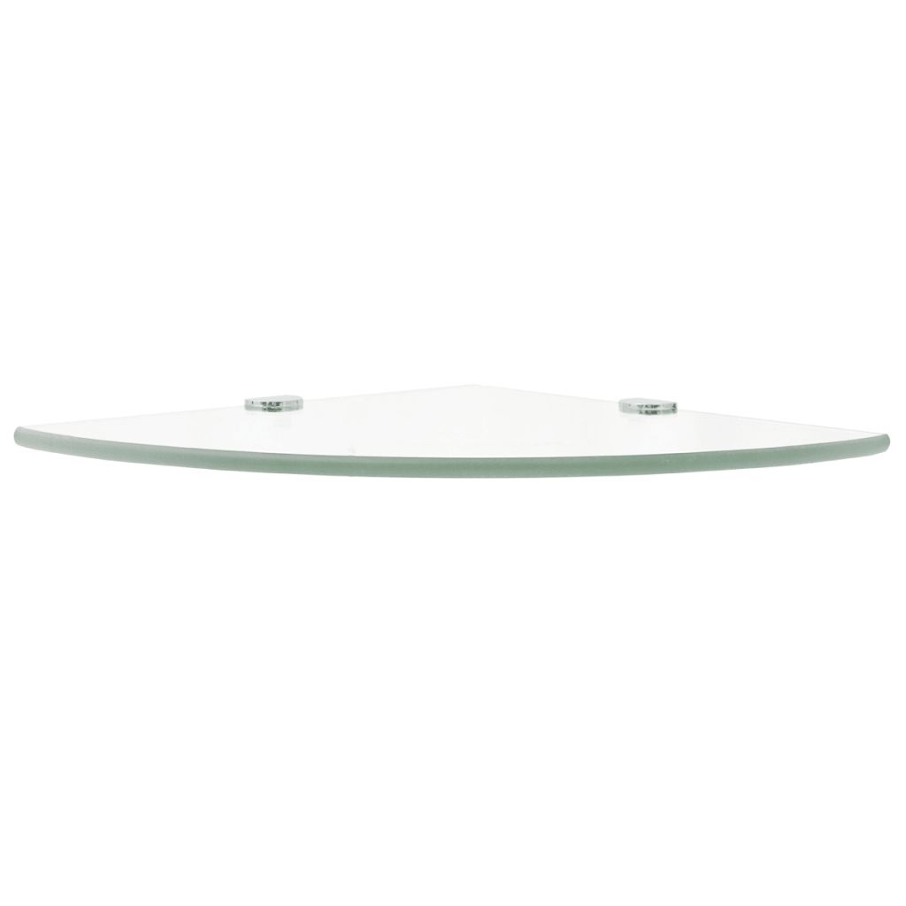Corner Shelf with Chrome Supports Glass Clear 35x35 cm