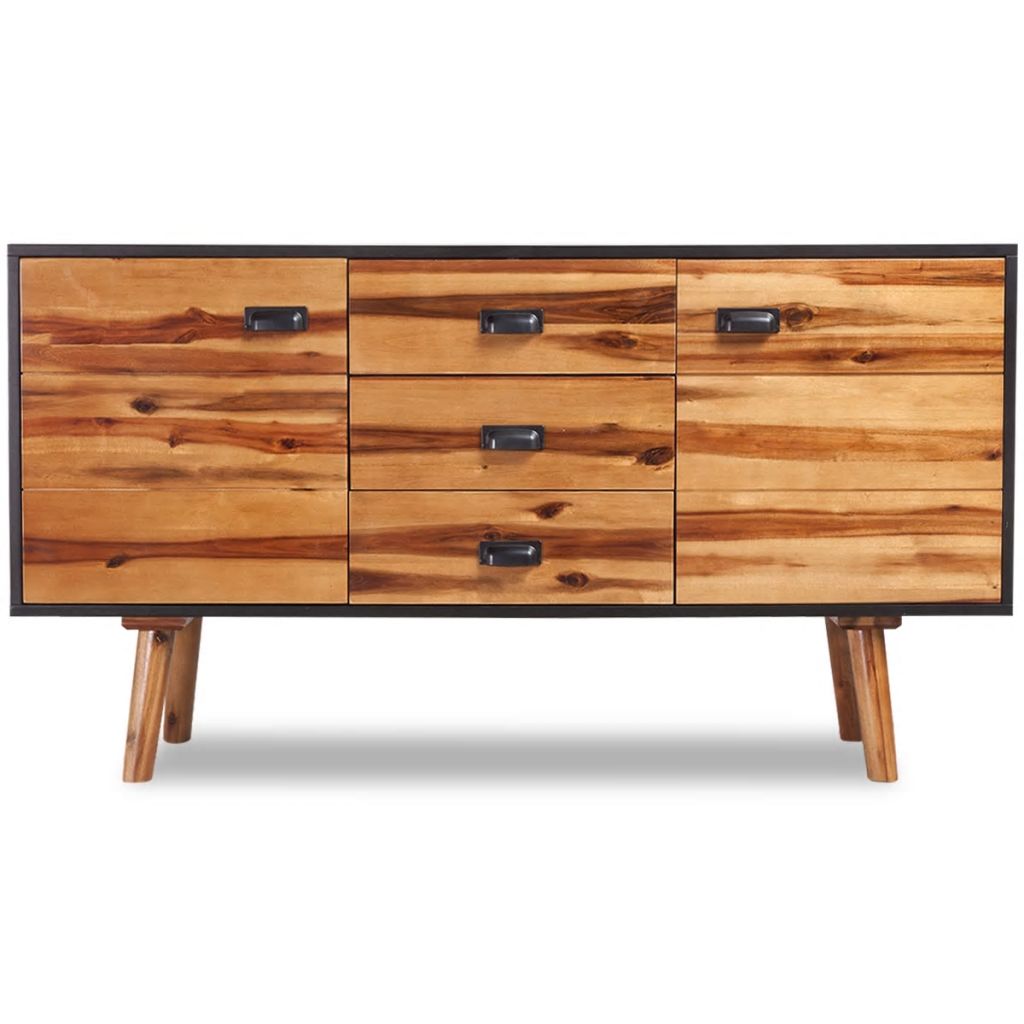 Sideboard Solid Acacia Wood 115x35x70 cm