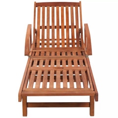 Sunlounger and Table Set 3 Pieces Solid Acacia Wood Brown