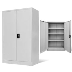 Office Cabinet 90x40x140 cm Steel Grey