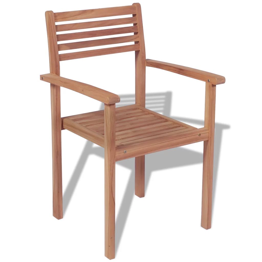 Outdoor Stackable Chairs 4 pcs Teak