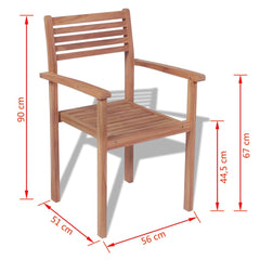 Outdoor Stackable Chairs 4 pcs Teak