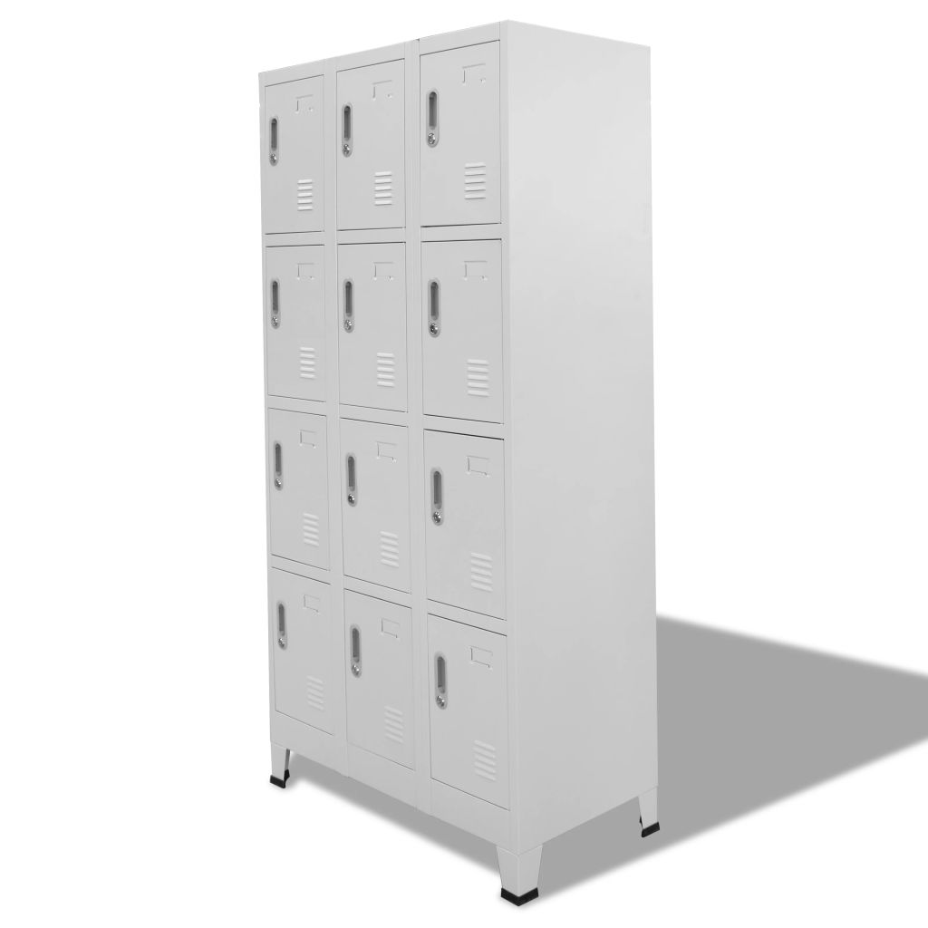 Locker Cabinet with 12 Compartments 90x45x180 cm
