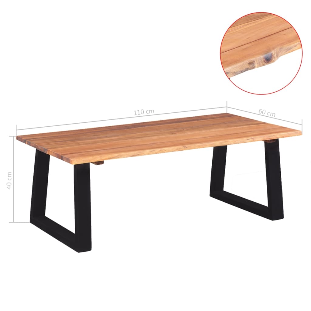 Coffee Table Solid Acacia Wood 110x60x40 cm