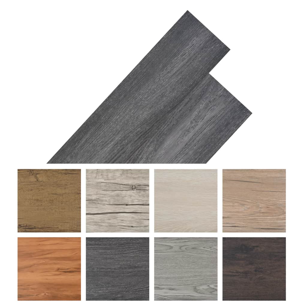 Self-adhesive PVC Flooring Planks 5.02 m² Black and White