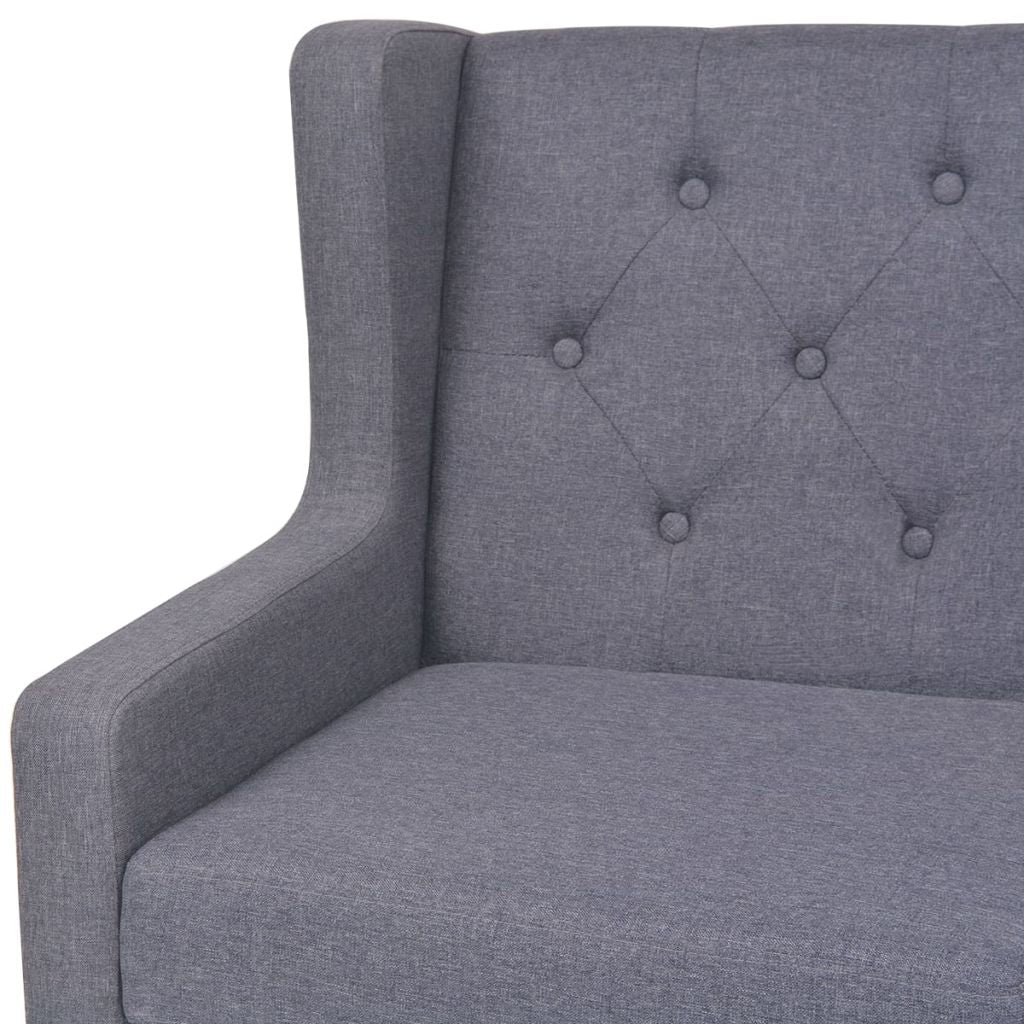 2-Seater Sofa Fabric Grey