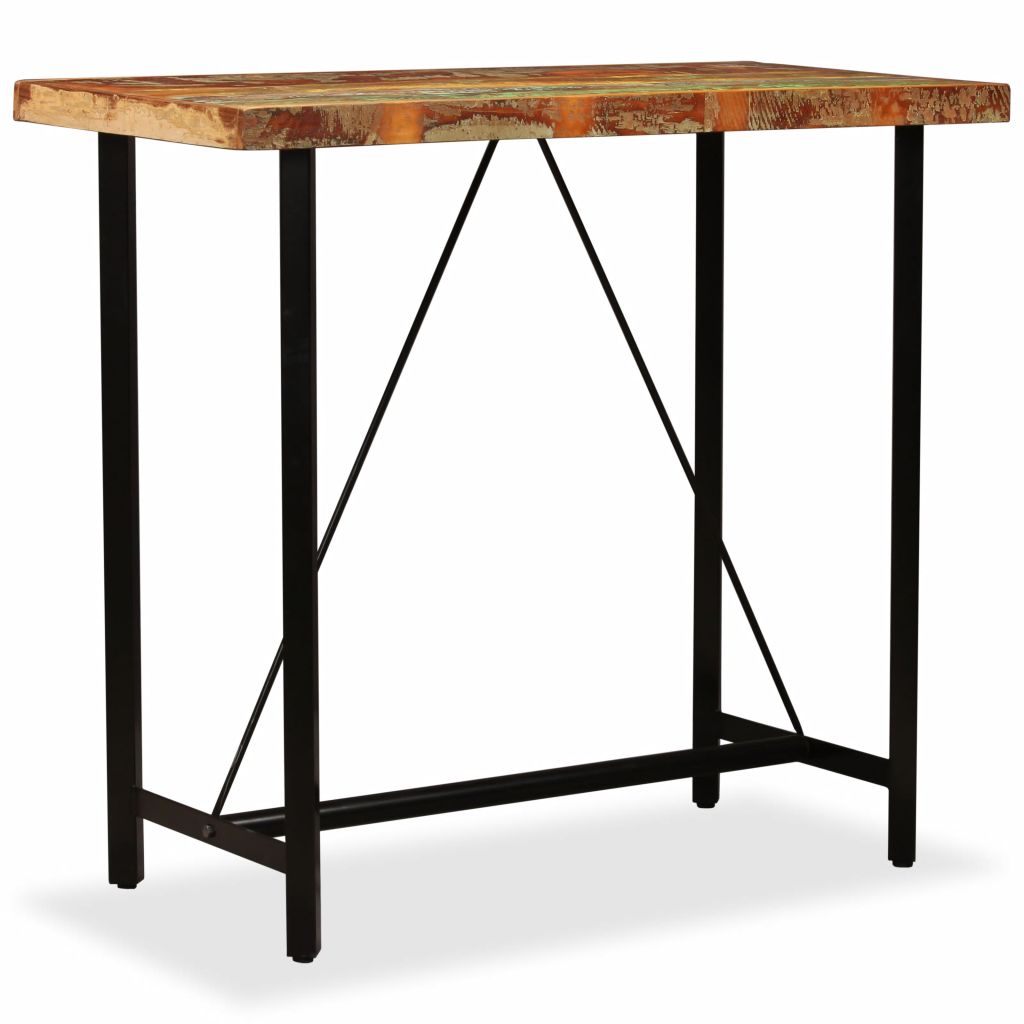 Bar Table 120x60x107 cm Solid Reclaimed Wood