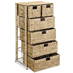 Storage Unit with 6 Baskets 47x37x100 cm Water Hyacinth