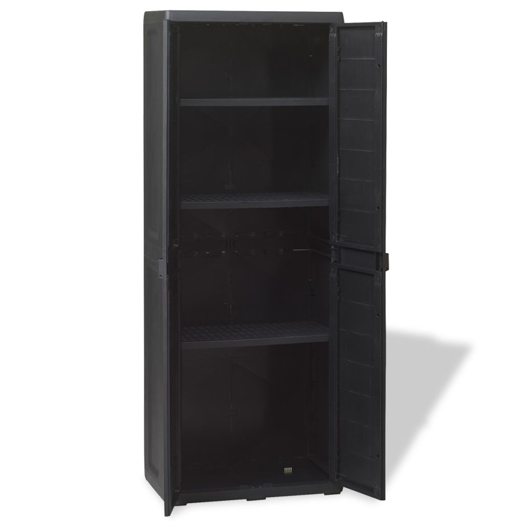 Garden Storage Cabinet with 3 Shelves Black