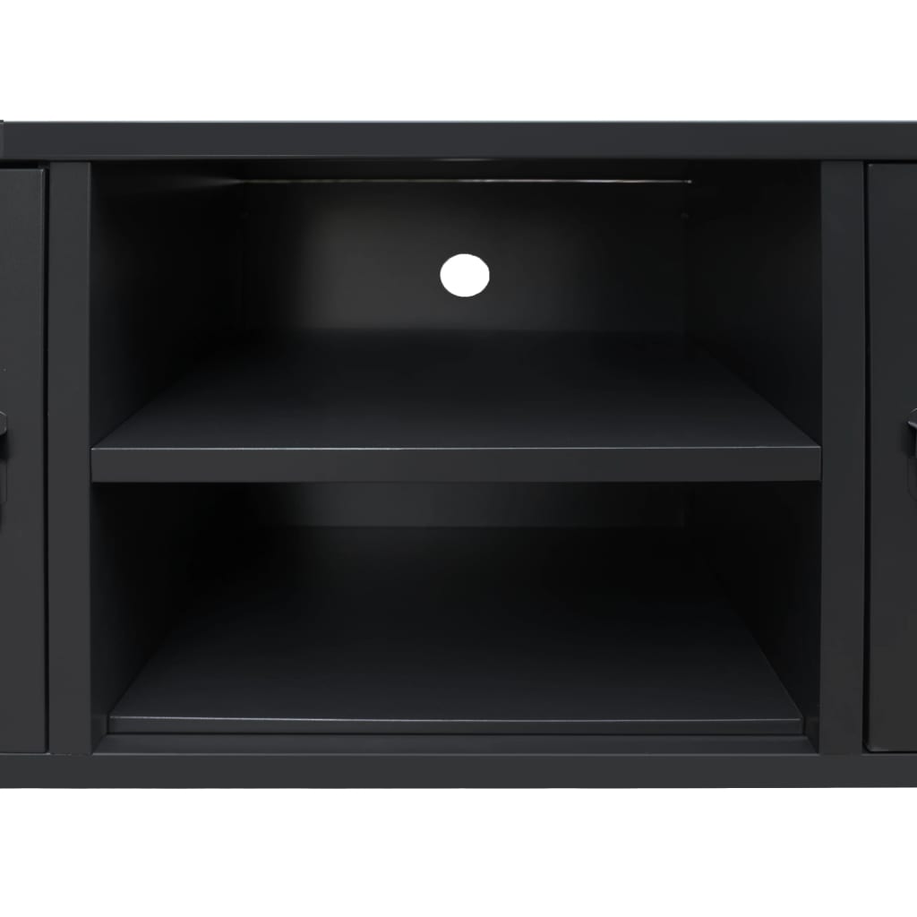 TV Cabinet Metal Industrial Style 120x35x48 cm Black