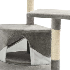 Cat Tree with Sisal Scratching Posts 203 cm Grey and White