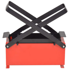 Paper Log Briquette Maker Steel 34x14x14 cm Black and Red