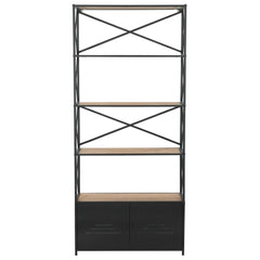 Bookcase Solid Firwood and Steel 80x32.5x180 cm