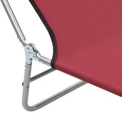 Folding Sun Loungers 2 pcs Steel and Fabric Red