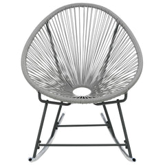 Outdoor Rocking Moon Chair Grey Poly Rattan