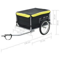 Bike Cargo Trailer Black and Yellow 65 kg